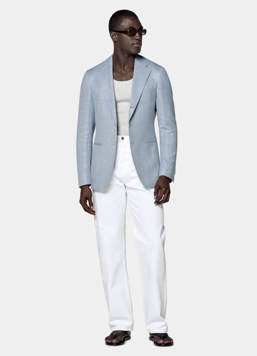 Light Blue Tailored Fit Havana Blazer