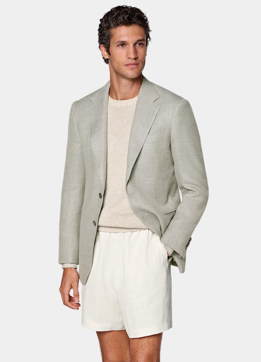 Mid Green Tailored Fit Havana Blazer