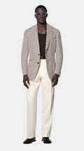 Mid Brown Checked Relaxed Fit Roma Blazer