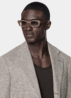 Mid Brown Checked Relaxed Fit Roma Blazer