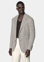 Mid Brown Checked Relaxed Fit Roma Blazer