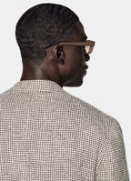 Mid Brown Checked Relaxed Fit Roma Blazer