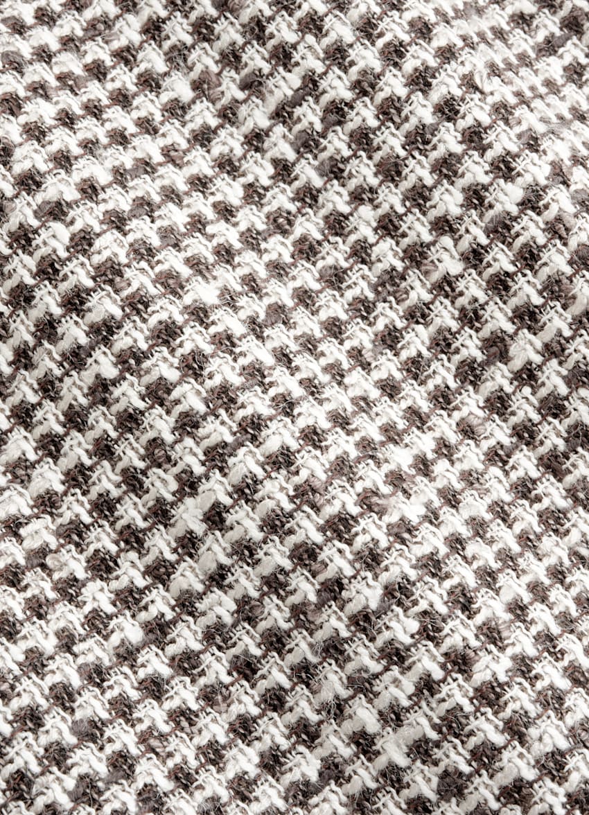 Mid Brown Checked Relaxed Fit Roma Blazer