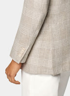 Sand Checked Relaxed Fit Roma Blazer