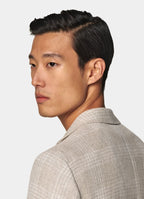Sand Checked Relaxed Fit Roma Blazer