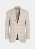 Sand Checked Relaxed Fit Roma Blazer