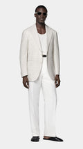 Light Grey Checked Relaxed Fit Roma Blazer