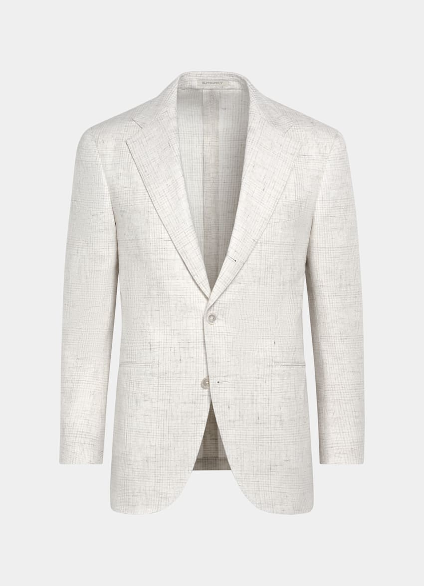 Light Grey Checked Relaxed Fit Roma Blazer