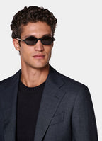 Navy Checked Tailored Fit Havana Blazer