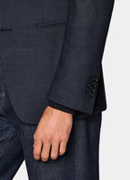 Navy Checked Tailored Fit Havana Blazer