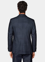 Navy Checked Tailored Fit Havana Blazer