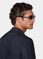 Navy Checked Tailored Fit Havana Blazer