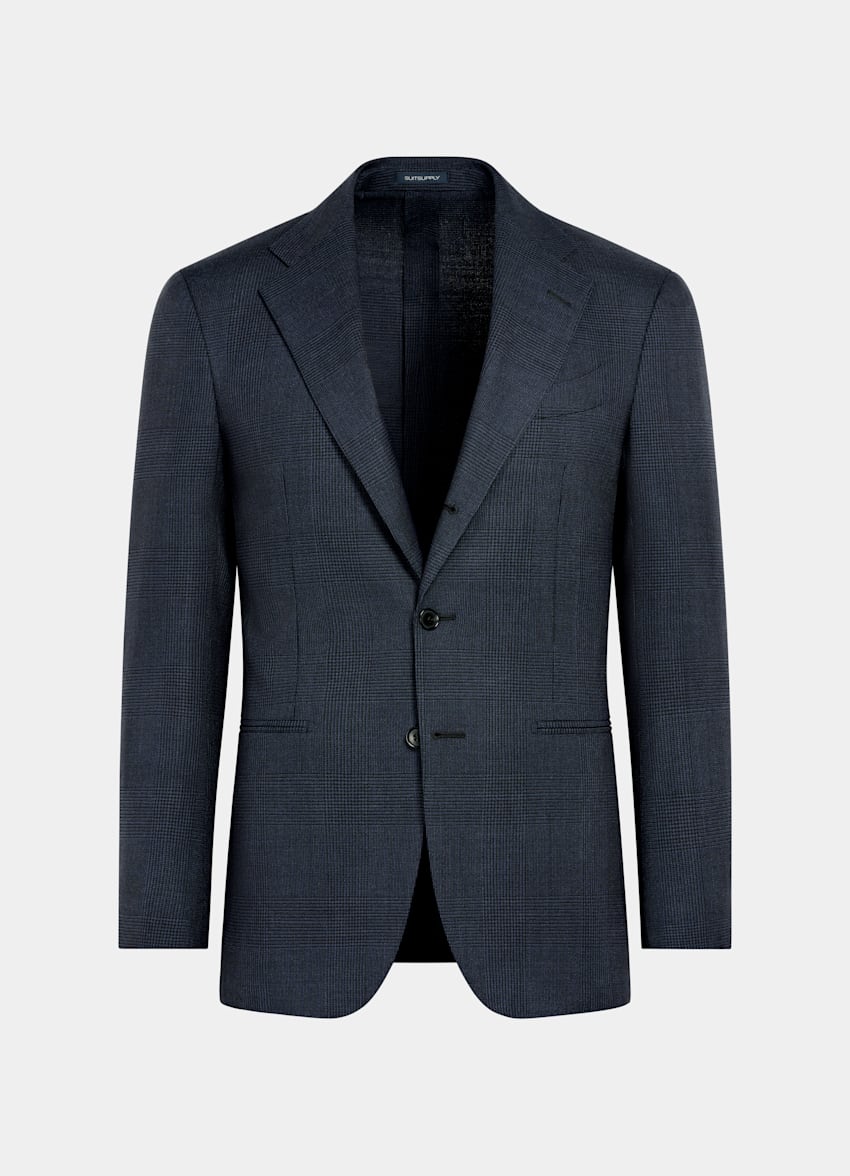 Navy Checked Tailored Fit Havana Blazer