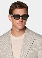 Sand Checked Relaxed Fit Roma Blazer