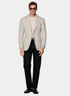 Sand Checked Relaxed Fit Roma Blazer