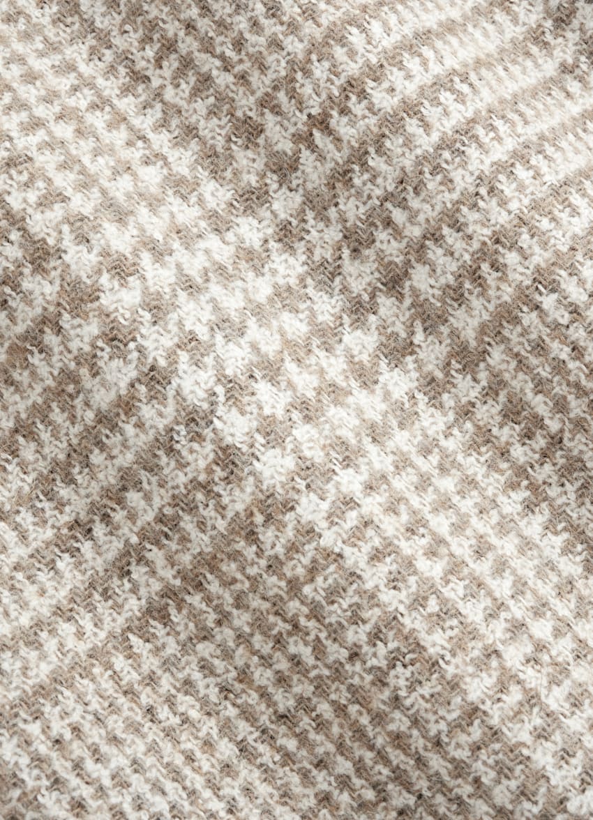 Sand Checked Relaxed Fit Roma Blazer