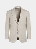Sand Checked Relaxed Fit Roma Blazer