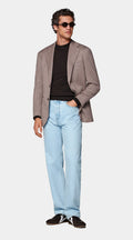 Pink Herringbone Relaxed Fit Roma Blazer