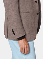 Pink Herringbone Relaxed Fit Roma Blazer