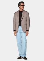 Pink Herringbone Relaxed Fit Roma Blazer