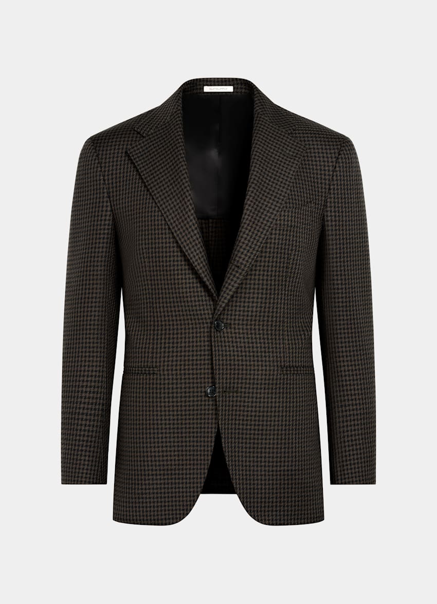 Green Houndstooth Relaxed Fit Roma Blazer