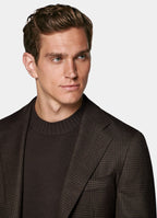 Brown Checked Tailored Fit Havana Blazer