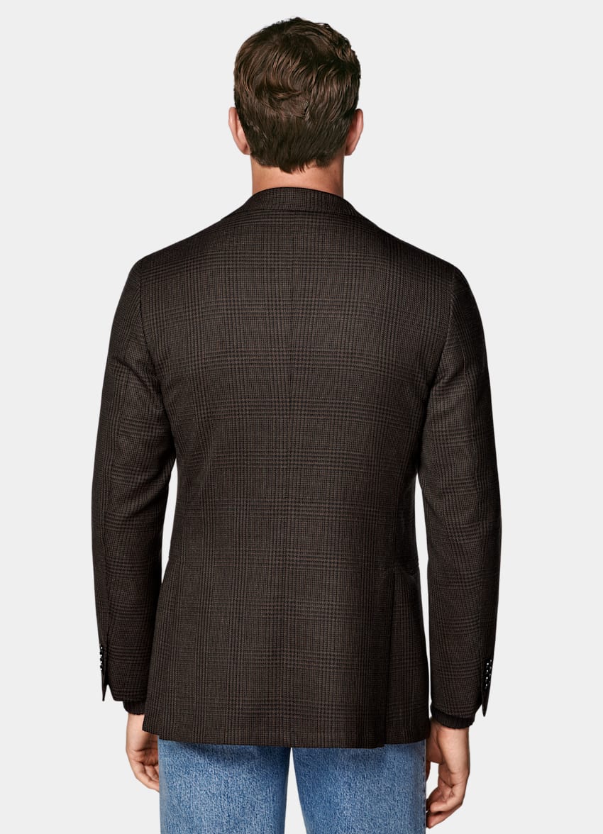Brown Checked Tailored Fit Havana Blazer