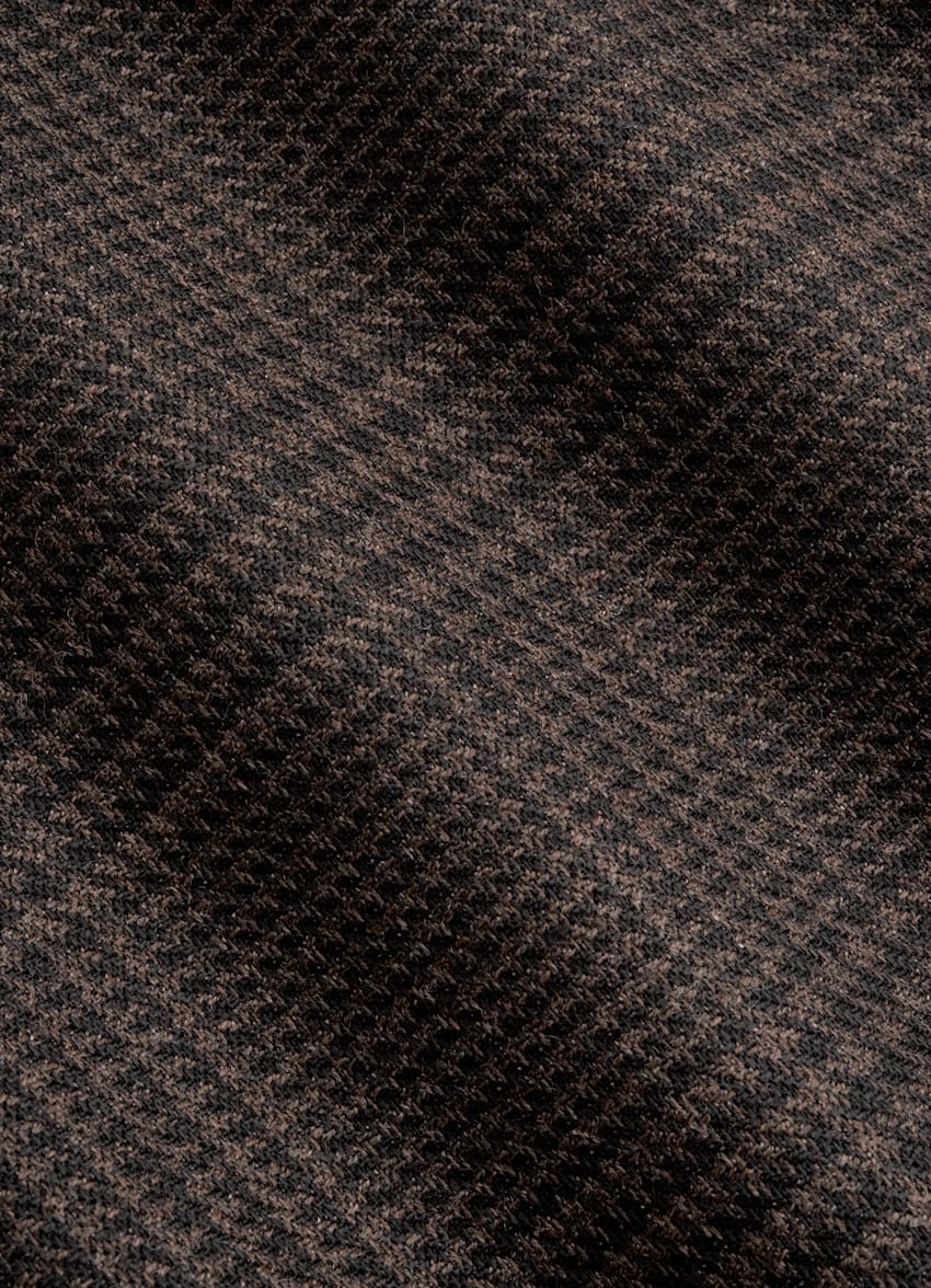 Brown Checked Tailored Fit Havana Blazer