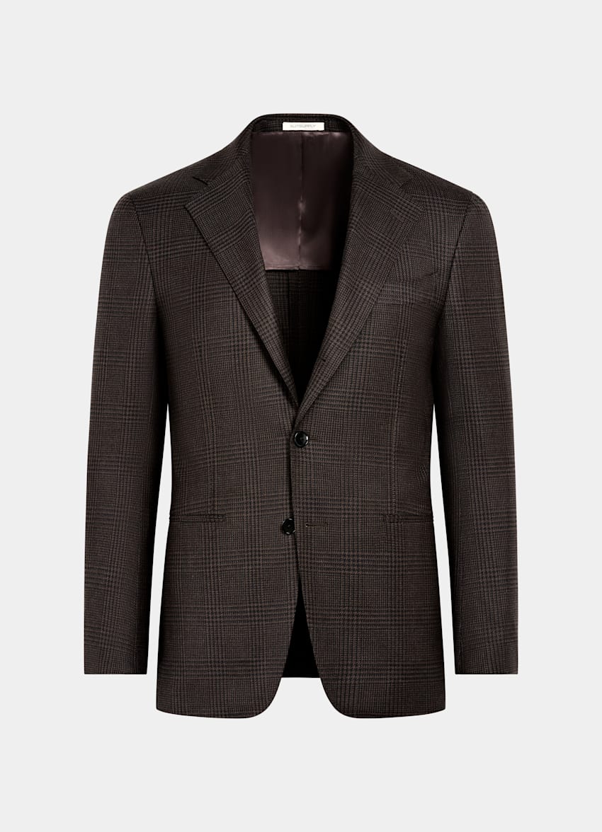 Brown Checked Tailored Fit Havana Blazer