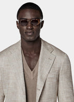 Taupe Herringbone Relaxed Fit Roma Blazer