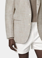 Taupe Herringbone Relaxed Fit Roma Blazer