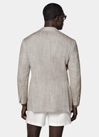 Taupe Herringbone Relaxed Fit Roma Blazer