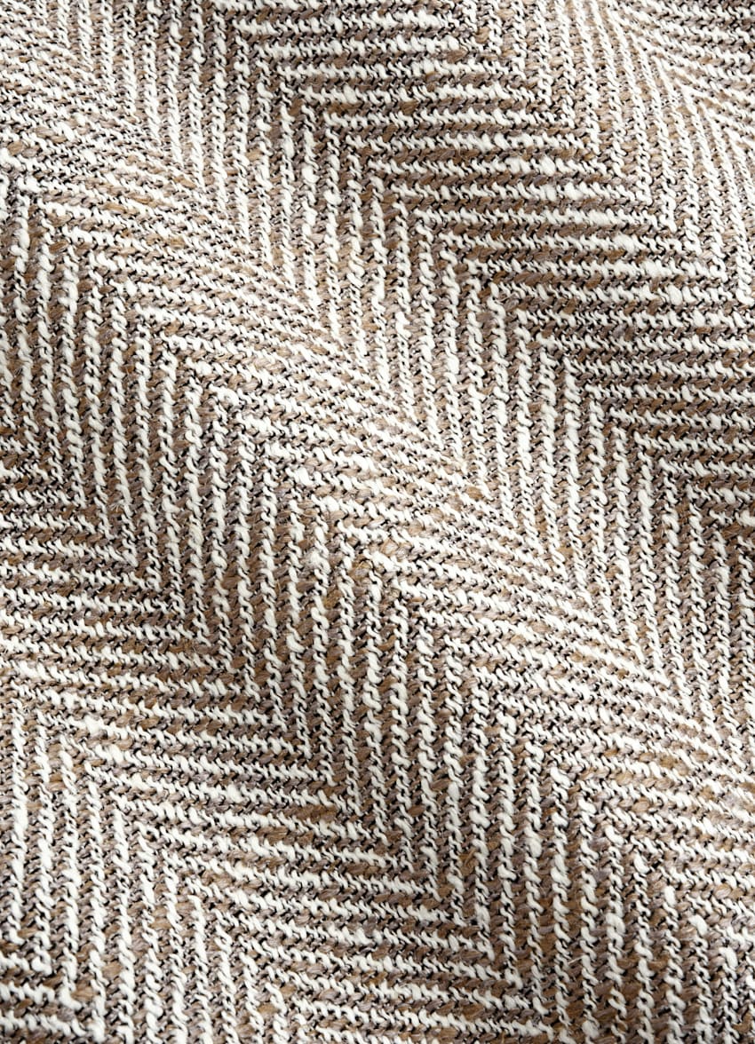 Taupe Herringbone Relaxed Fit Roma Blazer