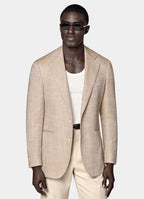 Light Brown Herringbone Relaxed Fit Roma Blazer