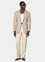 Light Brown Herringbone Relaxed Fit Roma Blazer