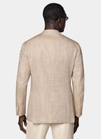 Light Brown Herringbone Relaxed Fit Roma Blazer
