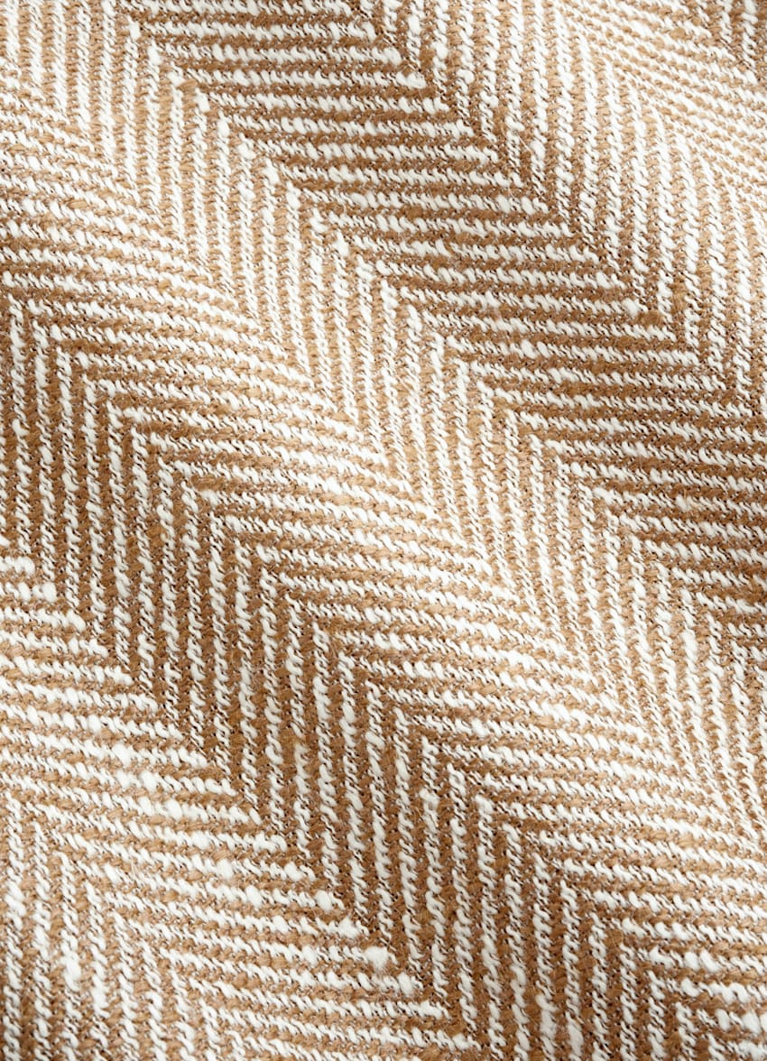 Light Brown Herringbone Relaxed Fit Roma Blazer