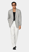 Black Herringbone Tailored Fit Milano Blazer