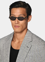 Black Herringbone Tailored Fit Milano Blazer