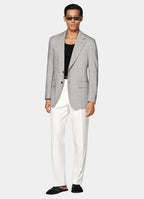Black Herringbone Tailored Fit Milano Blazer