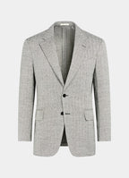 Black Herringbone Tailored Fit Milano Blazer