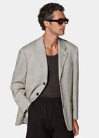 Mid Brown Herringbone Relaxed Fit Brera Blazer