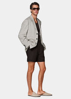 Mid Brown Herringbone Relaxed Fit Brera Blazer