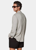 Mid Brown Herringbone Relaxed Fit Brera Blazer