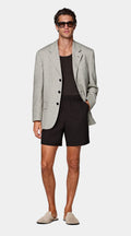 Mid Brown Herringbone Relaxed Fit Brera Blazer