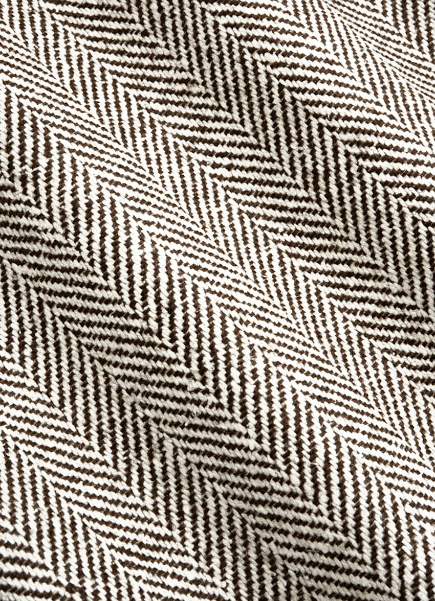 Mid Brown Herringbone Relaxed Fit Brera Blazer