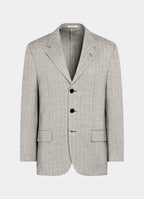 Mid Brown Herringbone Relaxed Fit Brera Blazer