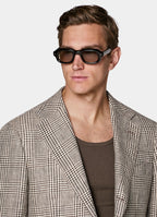 Mid Brown Checked Relaxed Fit Roma Blazer