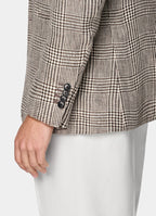 Mid Brown Checked Relaxed Fit Roma Blazer