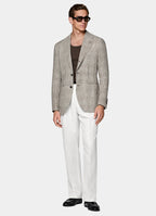 Mid Brown Checked Relaxed Fit Roma Blazer